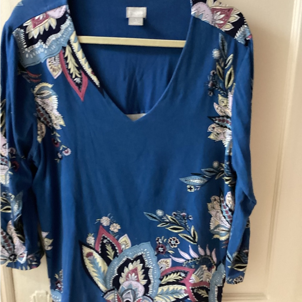 Women’s Jersey Knit V Neck top-Chico’s-Size 3-Pre-Owned